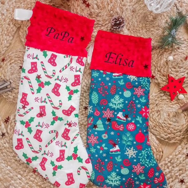 Chaussette de noël doublée