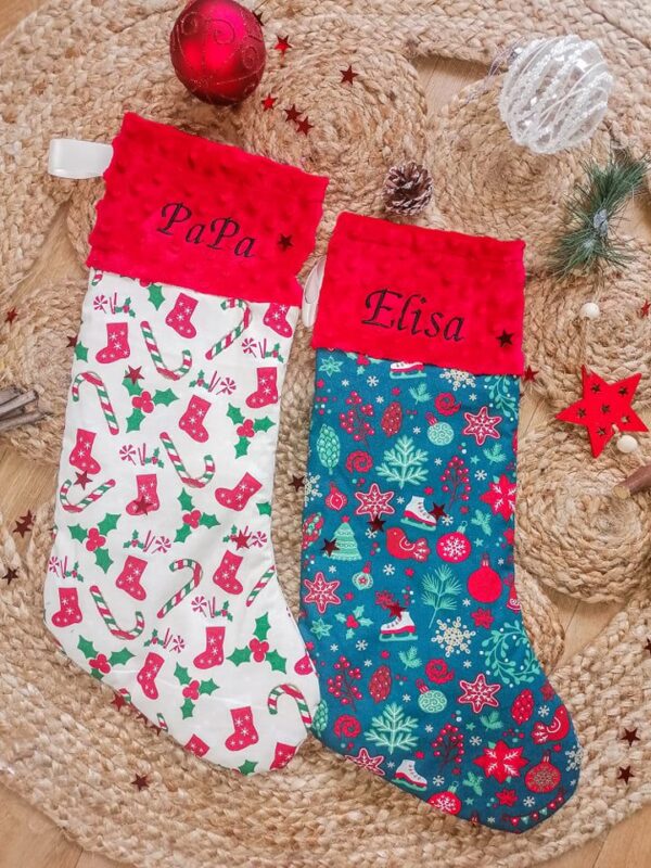 Chaussette de noël doublée