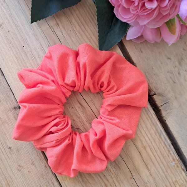 Chouchou scrunchie corail
