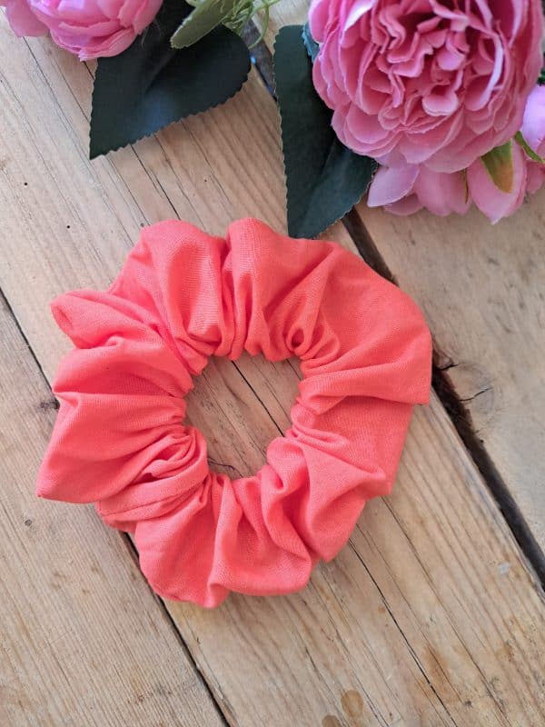 Chouchou scrunchie corail