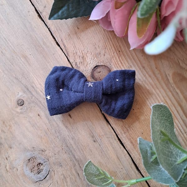 Barrette anti glisse double gaze marine