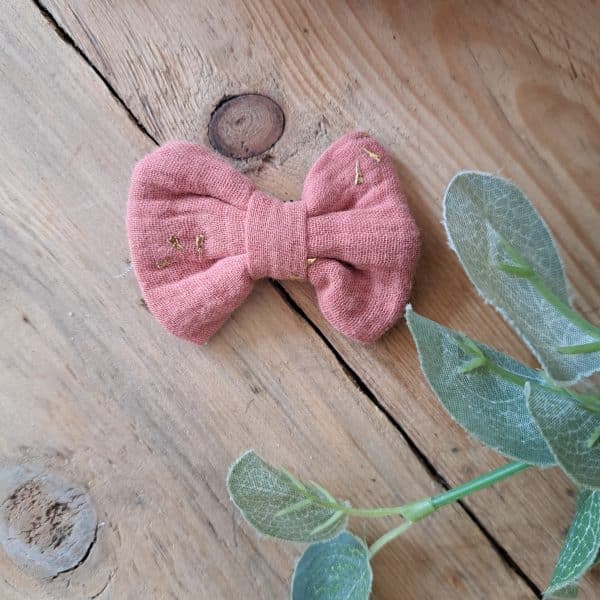 Barrette anti glisse double gaze marsala