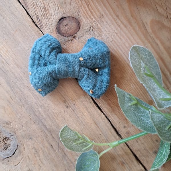 Barrette anti glisse double gaze eucalyptus