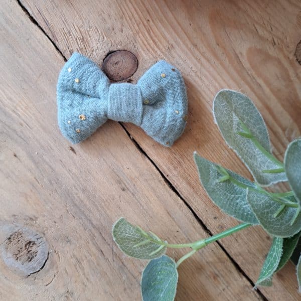 Barrette anti glisse double gaze vert