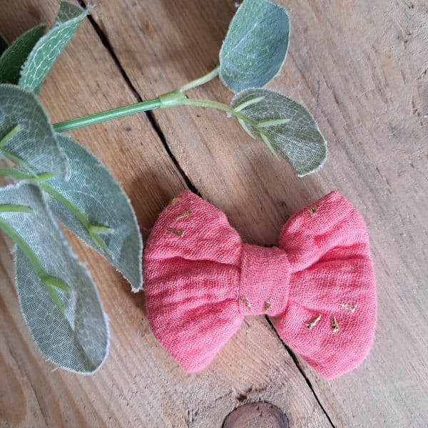 Barrette anti glisse double gaze corail