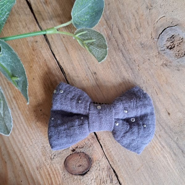 Barrette anti glisse double gaze gris