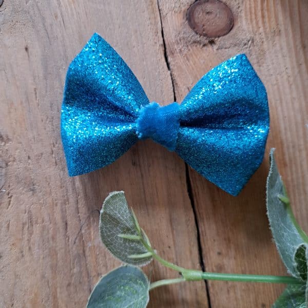 Maxi barrette bleu pailleté