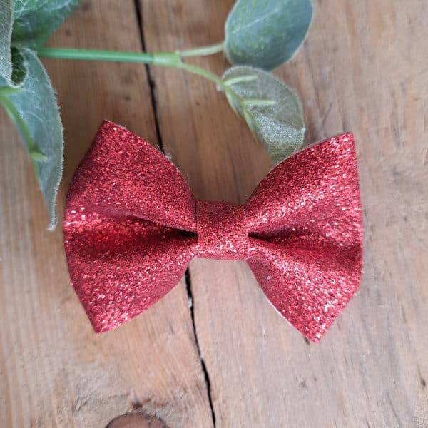 Maxi barrette rouge pailleté