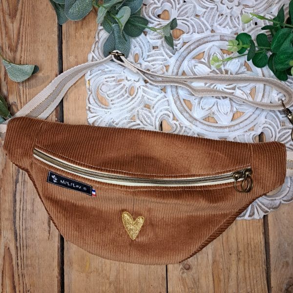 Banane velours camel petit cœur