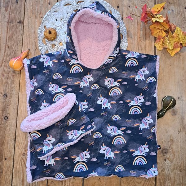 Ensemble Poncho licorne