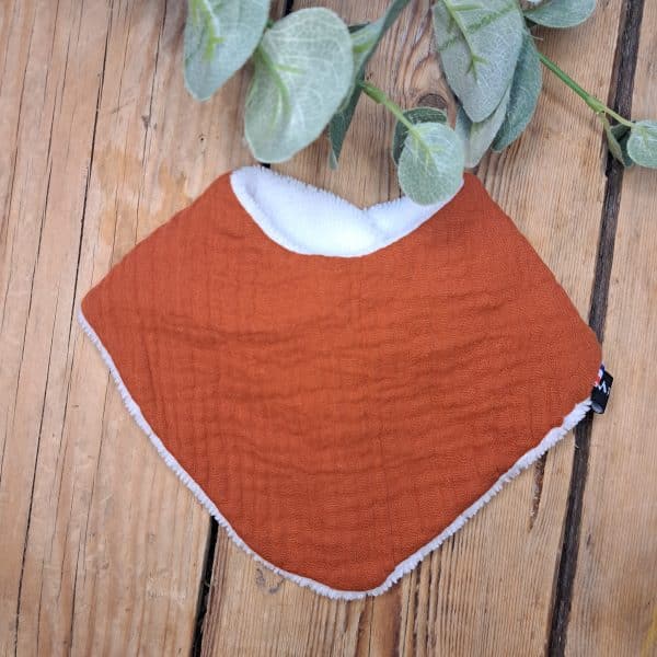 Bavoir double gaze terracotta